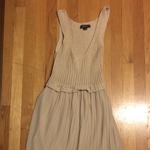 Knit cotton and polyester cream dress